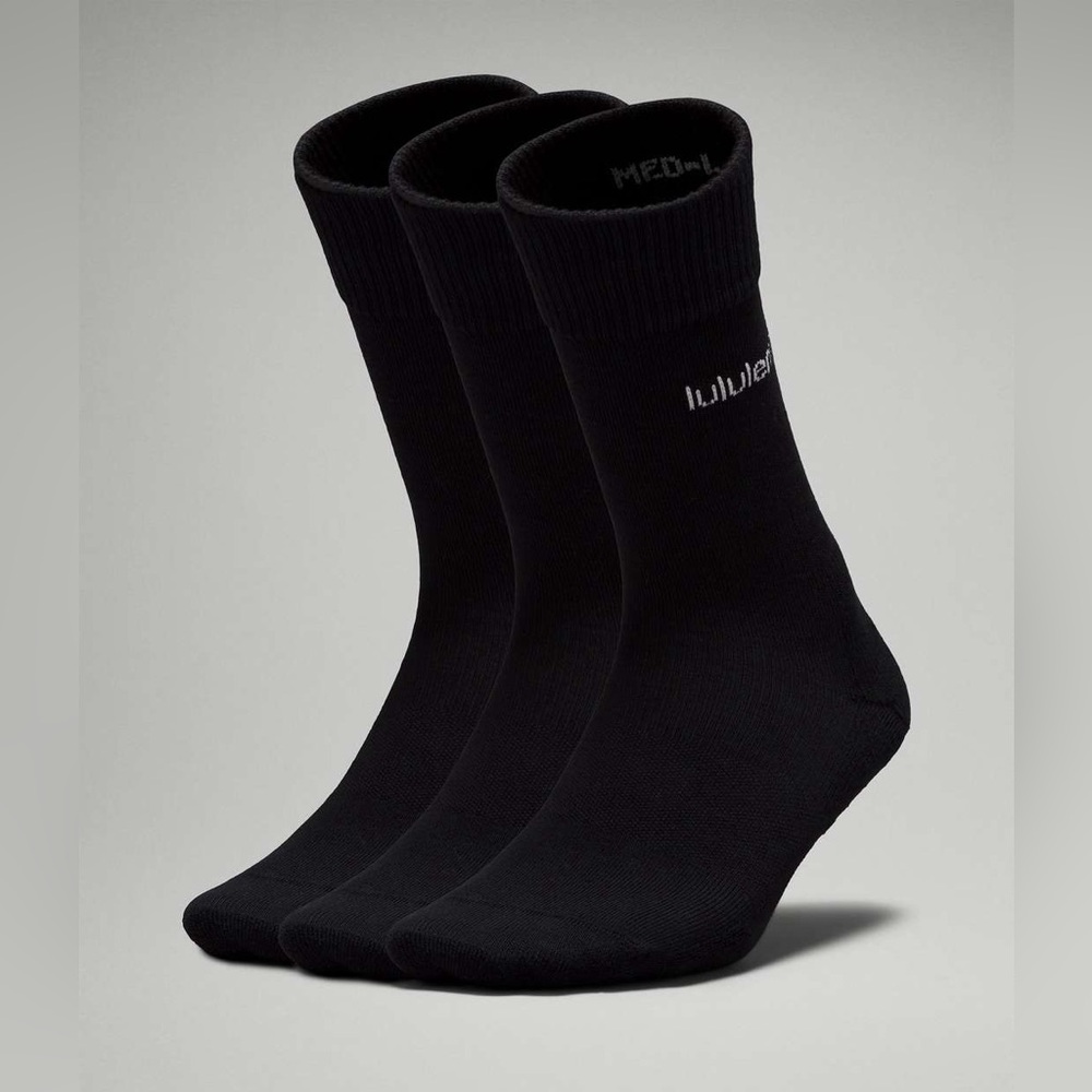SOLD‼️Lululemon NEW Womens Daily Stride Crew Sock *3 Pack Black XL